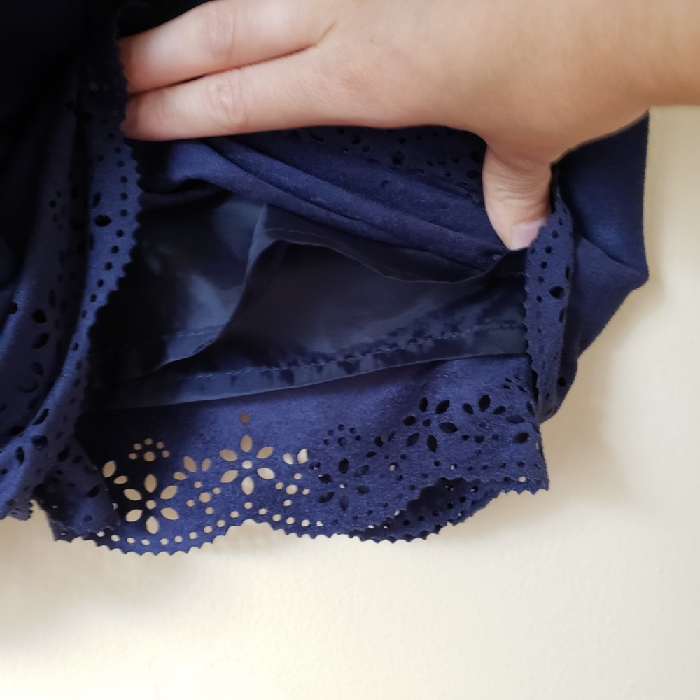 *SOLD* Forever 21 Girls Navy Suede Shift Dress XS - Picture 4 of 7